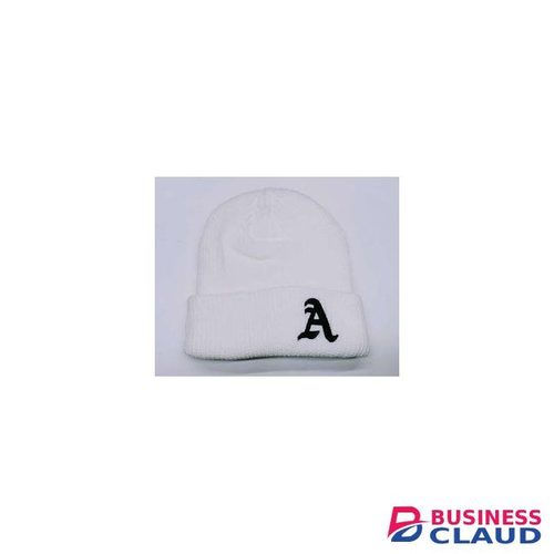 WHITE A BEANIE 1 PCS Unisex Knit Beanie Hat for Outdoor and Casual Wear