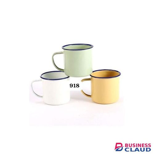 12pc Classic Enamel Plain Mug – Durable & Strong Mug Ideal for serving tea, coffee, milk, or other hot and cold beverages. Made with strong enamel-coated metal, it is lightweight yet sturdy, making it perfect for home, office, camping, or outdoor