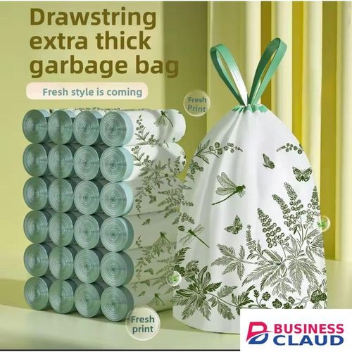 50pcs Extra Thick Small Trash Bags No-Tearing Drawstring Small Garbage Bags for Bathroom Kitchen Toilet Home Office and Bedroom