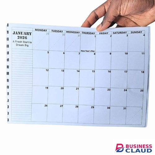 2026 A4 Monthly Desk Planner Calendar - Writable To Do List Goal Tracker with Kenyan Holidays Made in Kenya Table Office Scheduling Desktop Productivity Memo Journal Diary Agenda Secretary