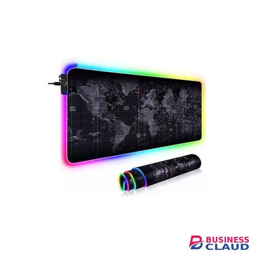 World Map Print RGB Gaming Mouse Pad, Large Extended Soft Led Mouse Pad with 14 Lighting Modes, Computer Keyboard Mousepads Mat (80cm x 30cm)