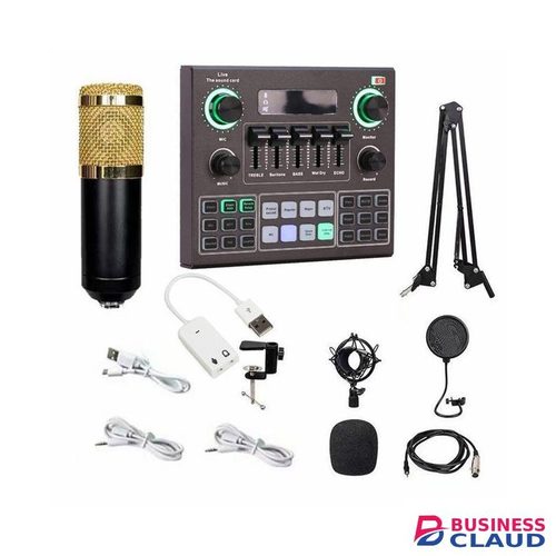 Studio-Grade BM800 Microphone with V9 Sound Card for Crystal Clear Vocals, Audio Mixing, and Karaoke Sessions