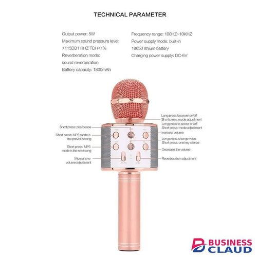 Portable Karaoke Mic with Stereo Speaker & Fun Singing Mode