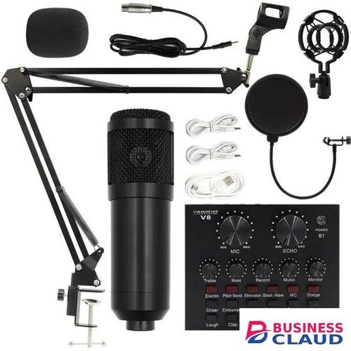 V8 Sound Card with BM800 Kit for Studio-Level Podcasting and Karaoke