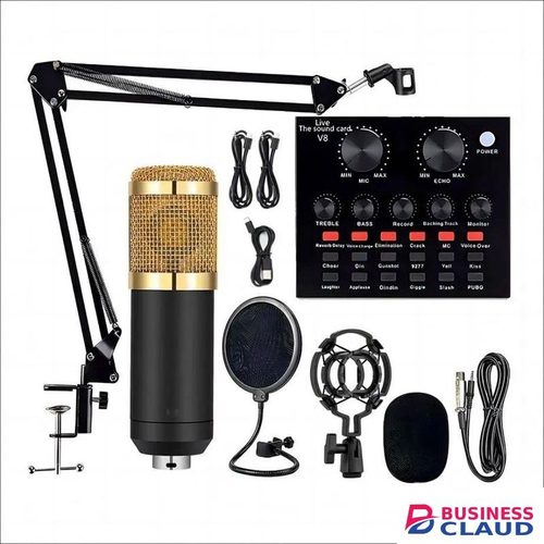 BM800 Mic Set with V8 Sound Card for Professional Karaoke and Live Streaming