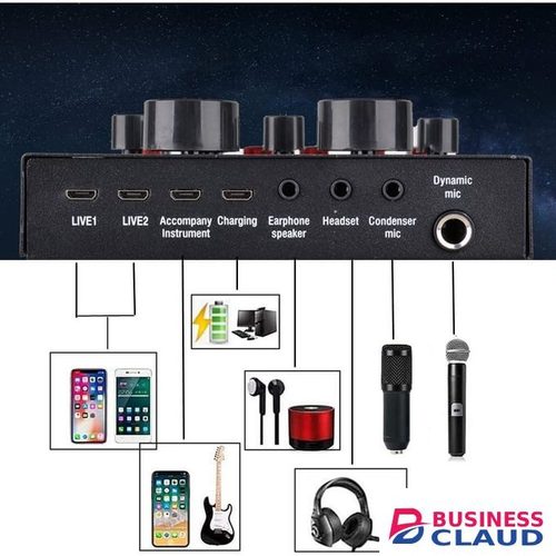 V8 Sound Card and BM800 Mic Kit for Podcasting, Karaoke, and Live Recording
