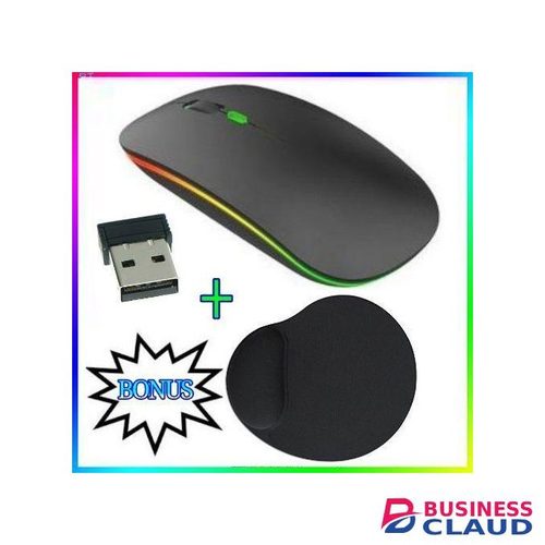 Mousepad (mat) With Gel Wrist Support + FREE MOUSE black
