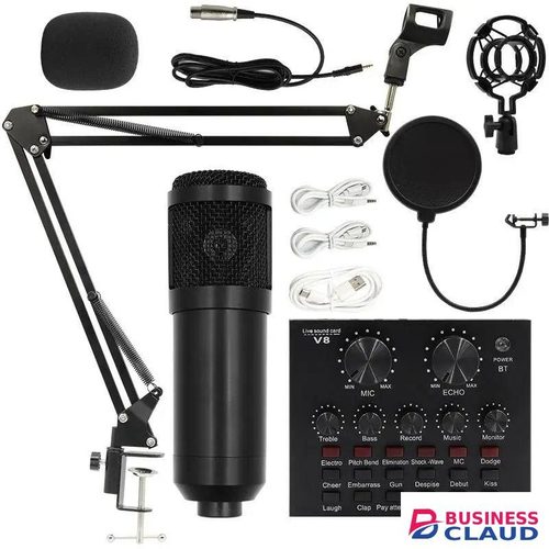 BM800 V8 Live Sound Card Kit With Shockproof Mount For YouTube Channel Recording And Karaoke Fun