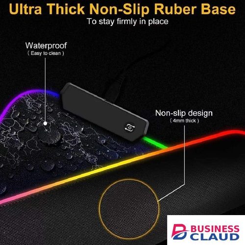 Large Gaming Mouse Pad with 11 Lighting Modes, RGB Extended Mouse Pad with Smooth Surface Waterproof LED Mouse Pad (80cm x 30cm)