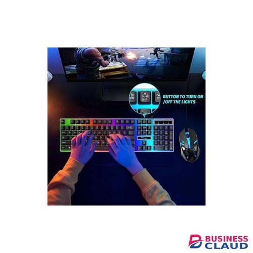 White Label Wired Keyboard & Optical Mouse With Colorful Backlight