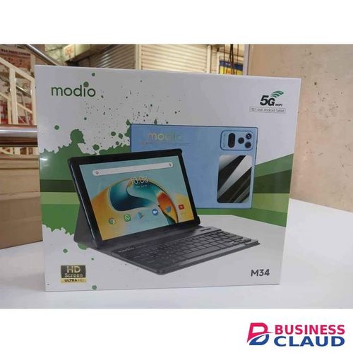 Modio M34 Tablet PC 8GB RAM 512GB ROM 10.1 Inches Ultra HD Android Dual Sim, Dual Camera, With Keyboard, Wireless Mouse And Flip Case Cover