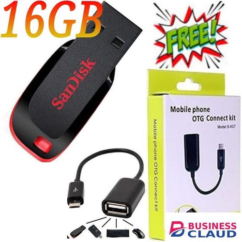 Sandisk Ultra Flash Drive 16GB +OTG Cable For C15 BT Speakers, T& G BT Speakers, Woofer