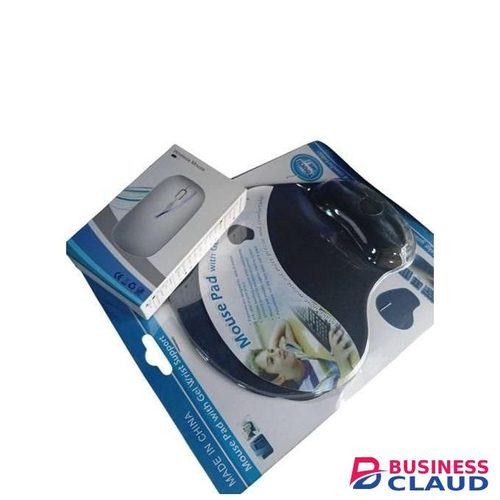 Mousepad And Wrist Support - Ergonomic Gel Filled Pad + Mouse With Inbuilt Battery