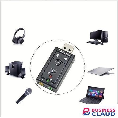 Sound Card USB 7.10 External – Plug-and-play modular audio interface with virtual surround sound, easy controls, and wide compatibility for headphones, speakers, laptops, PCs, and cars
