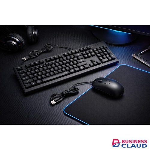 Rapoo X130 Pro Wired Keyboard And Mouse Combo, Spill-Resistant Design, 1000 DPI Tracking Engine, Anti-Oxidation Sealed Membrane, Laser-Carved Keycaps, Plug-and-Play USB Connection, 3-Button Mouse