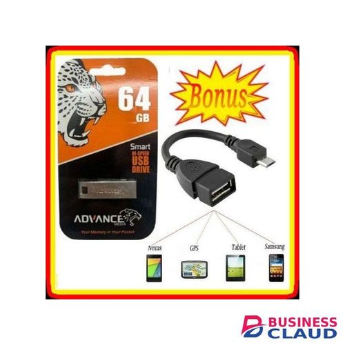 Advance Flash Drive 64 GB Memory High Speed For Vitron Smart TVs, Woofer, Speakers+OTG