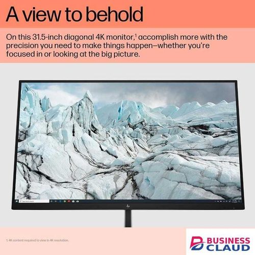 HP E32k G5 31.5" 4K USB-C Monitor – Stunning Ultra HD Display, Dual USB-C with 65W Charging, Built-in Speakers, Ethernet Port, Fully Adjustable Ergonomic Stand – 6N4D6AS