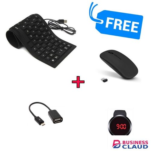 FLEXIBLE,FOLDABLE,COMPUTER KEYBOARD.FREE MOUSE,OTG,WATCH