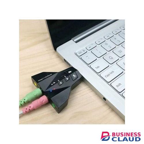 7.1 Channel Double Adapter USB AUX Jack External Stereo Sound Card for Headphone Speaker PC