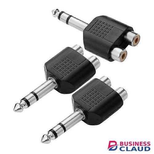 3pcs Rca To 1/4 Inch Adapter Speaker Y Adapter Audio Converter Rca Splitter Connector