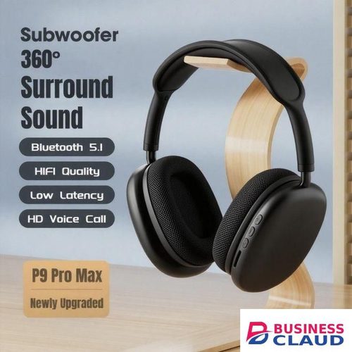 TWS.TWS Headphones, P9 Pro Max Wireless Bluetooth 5.1 with Immersive HiFi Stereo, HD Call, 360° Subwoofer headphones Fashion Bluetooth Headphones for Phones and PC Black