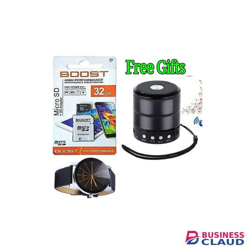 Boost Smart 32GB memory Card High Performance//32 GB + Free Bluetooth Mini Speaker & Watch