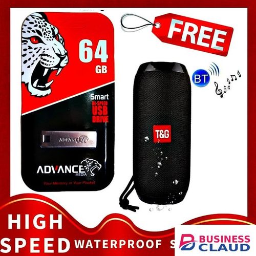 Advance 64GB USB Flash Disk Drive Silver Design & T&G Bluetooth Speaker