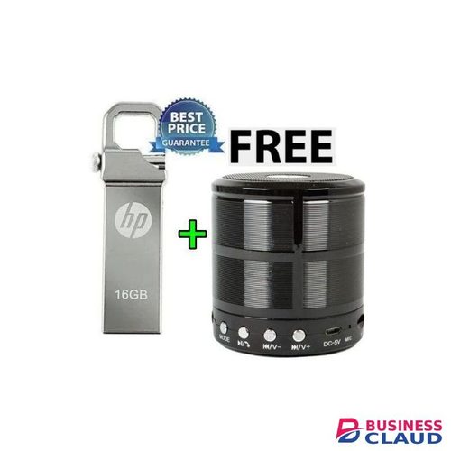 HP 6GB Flash Disk //16 GB /Silver//HPFD250W// + Free Mini Speaker