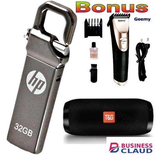 HP 32 GB Flash Drive // Geemy Shaving Machine // T & G Bluetooth Portable Speaker