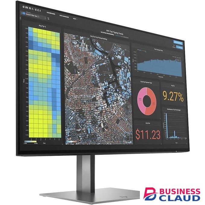 HP Z24f G3 23.8 Full HD LCD Monitor, 16:9 IPS, 1920 x 1080, Glossy Anti-Reflective, 5 ms, 300 Nit, HDMI - DisplayPort, USB Hub, Black/Silver