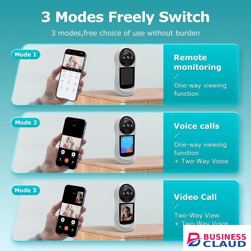 3MP Wi-Fi PTZ IP Camera 2.8 Inch IPS Screen for Video Calls Baby Cry Sound Detection Security Camera Baby Monitor