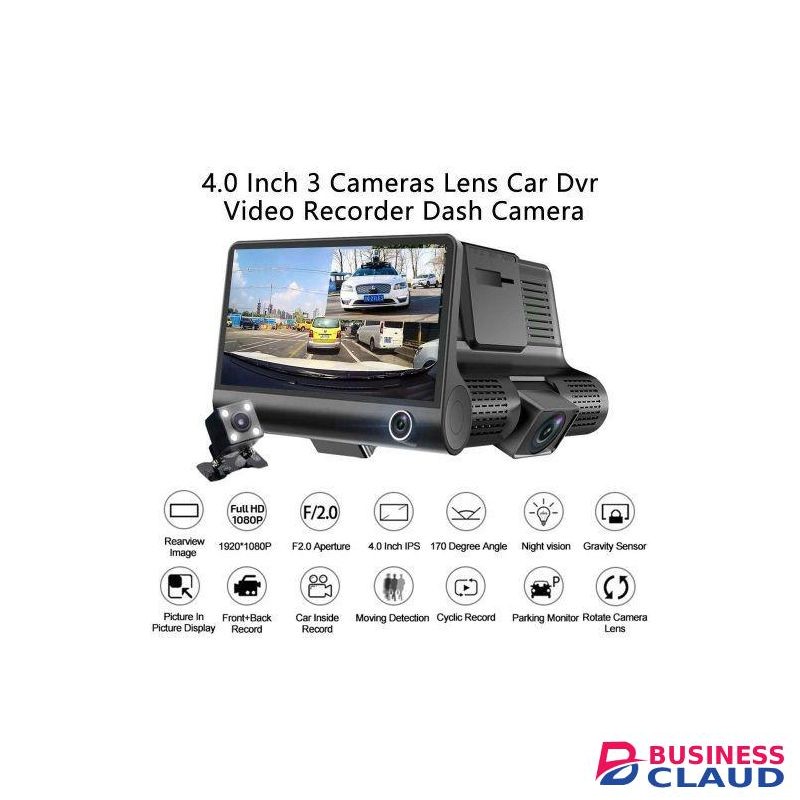 4-Inch HD IPS Screen Dash Cam Car DVR 1080P Triple Lens Camera With Parking Monitor And G-Sensor
