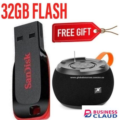 Sandisk 32GB FLASH // HIGH SPEED 32GB USB Flash Disk - 32 GB Flash Drive + C15 STRONG BASS BLUETOOTH SPEAKER BLACK