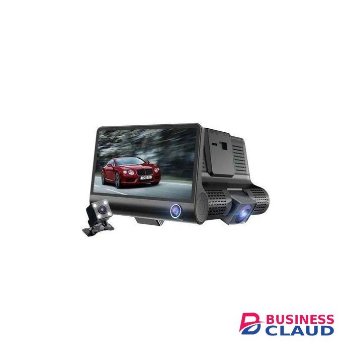 4-Inch IPS Display Car DVR Dash Cam 1080P Triple Lens Camera With Loop Recording And Parking Mode