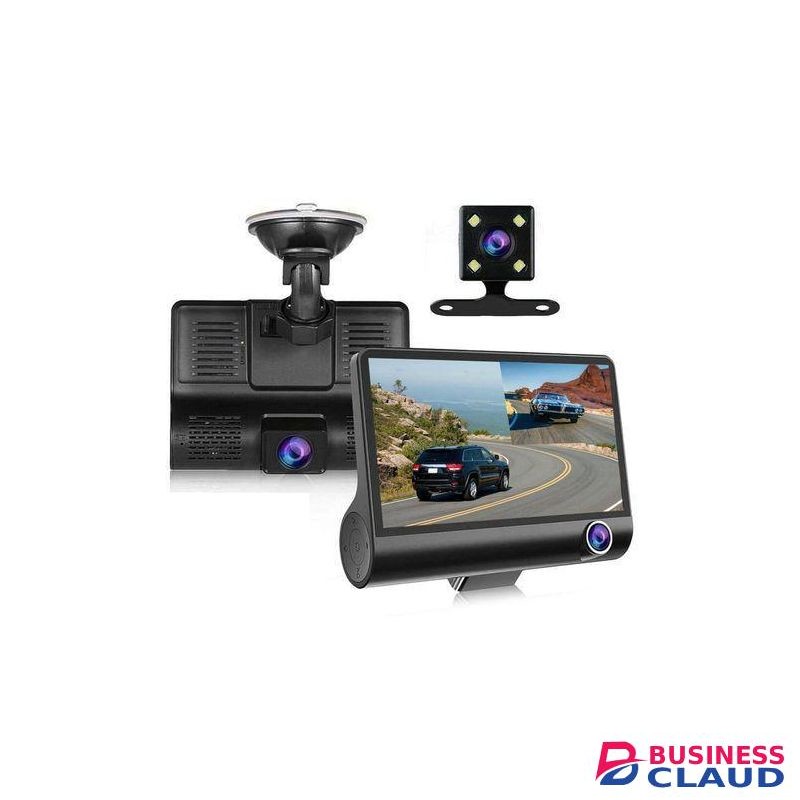 4-Inch IPS Display Car Dash Cam 1080P HD DVR Triple Camera With Reversing Image Support