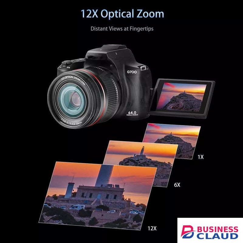 4K / 64MP WiFi Digital Video Camera Camcorder 3.0 Inch IPS Screen 12X Optical Zoom