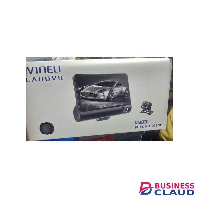 Mini 4-Inch IPS Screen Car Camera Black Box HD 1080P Dash Cam 3 Lens Front Inside Rear Reversing Image Recording DVR