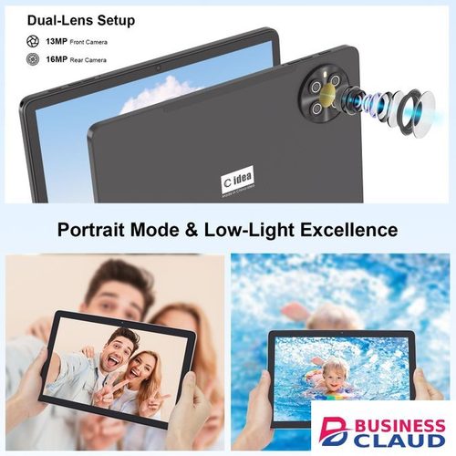 C Idea Android 15 Tablets,10.1 Inches Sim 8GB+1TB Keyboard Mouse Long Standby Tablet PC Black