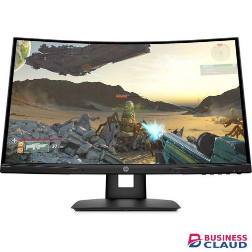 HP X24c Gaming Monitor - 1500R Curved Gaming Monitor in FHD Resolution with 144Hz Refresh Rate and AMD FreeSync Premium - 9FM22AS