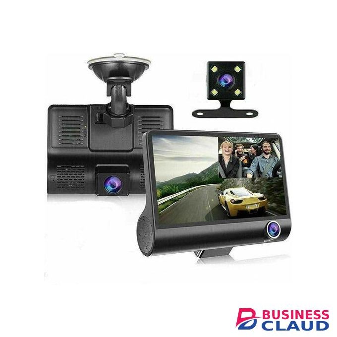 4-Inch IPS Touch Display Dash Cam Car DVR 1080P HD Triple Lens Camera With Parking Mode