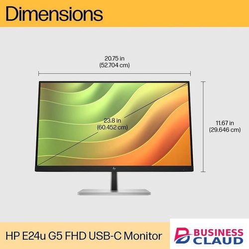 HP E24u G5 FHD (1920 x 1080) USB-C Monitor - Black, Silver