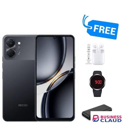 Tecno POP 20, IPS LCD DISPLAY,128GB ROM +4GB RAM,5000MAH,FREE BUDS,POWERBANK & WATCH