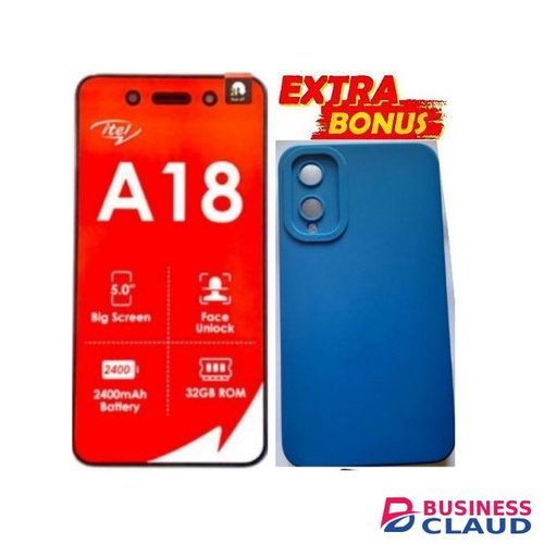 Itel Smartphone A18 // A-18 5.0" FHD Screen Display, ROM-32GB + 1GB RAM 2400mAh Front Camera, Rear Camera + FREE GIFT Phone Cover Case