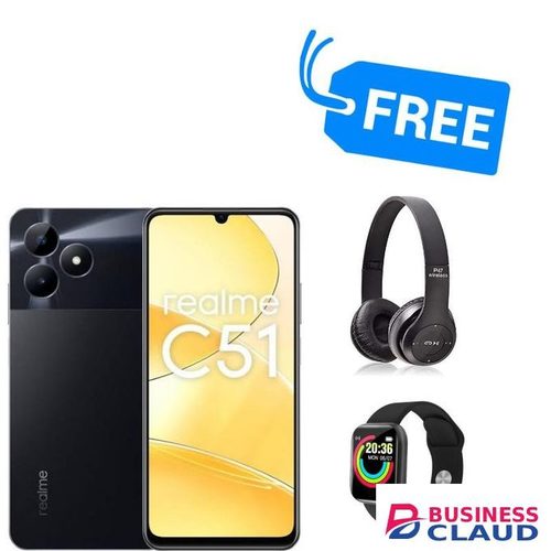 Realme C51,IPS LCD DISPLAY,6.74",(128GB ROM+4GB RAM)50MP,5000MAH,WATCH & HEADPHONES,SPLY"