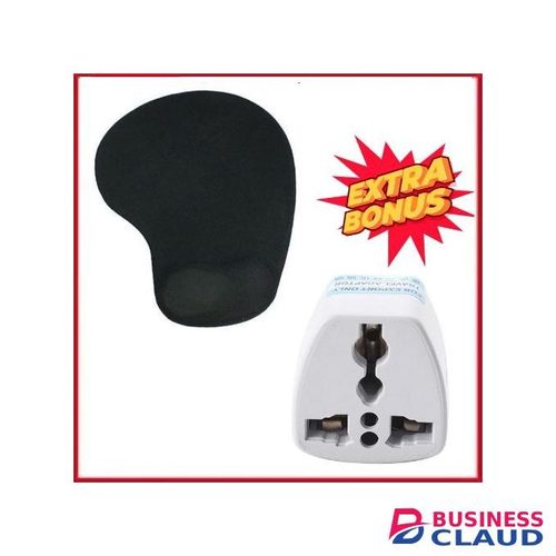 Mouse Pad With Gel Wrist Support + Free Plug Adapter