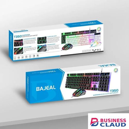 LED Lights 104 Keys USB Wired Mechanical Feel Gaming Keyboard And Mouse Compos