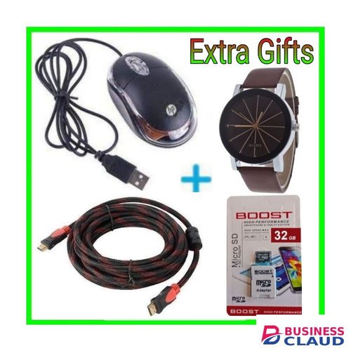 HP Wired Optical Mouse + Extra Watch, Memory Card 32GB, Hdmi Cable