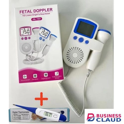 Prenatal Digital Fetal Doppler Bundle – Baby Heartbeat Monitoring Device with LCD Display + Free Thermometer