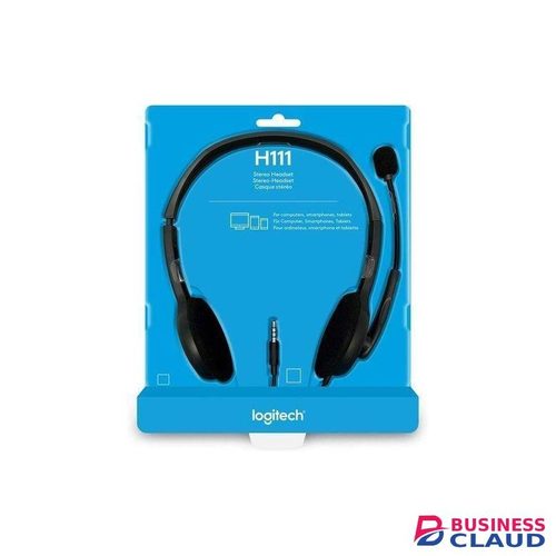 Logitech Stereo Headset H111 +Noise Cancelling USB Type-A Interface Noise-Cancelling Microphone Microphone