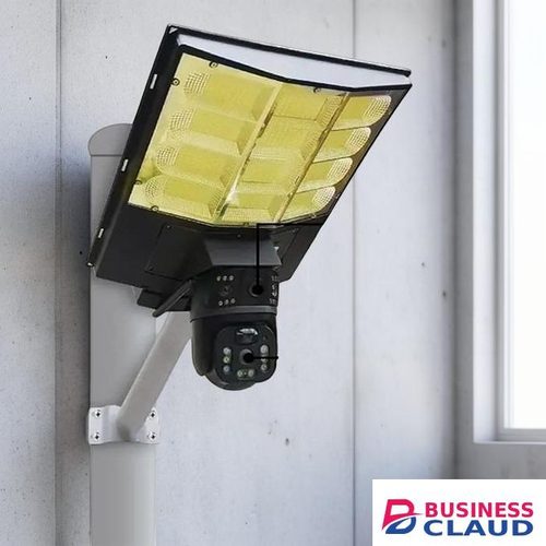 Smooth Pan And Tilt Monitoring Remote Control And Monitoring 12MP 4G PTZ Multiple Lens Remote View Monitoring Solar Camera with High Brightness Outdoor Security Led Solar Street Light